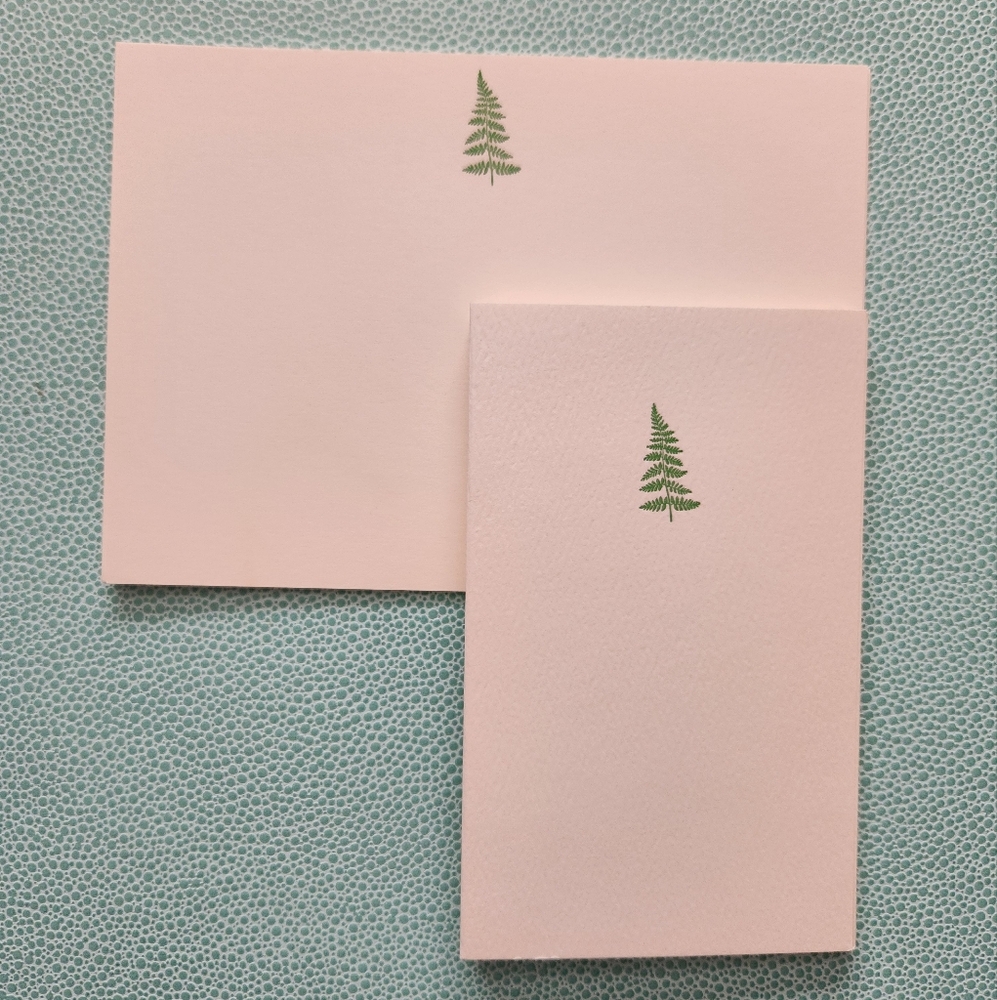 Set of Fern Letterpress Notecards.